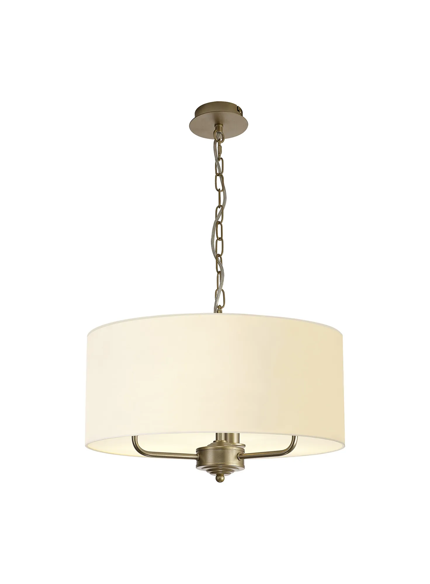 DK0971  Banyan 50cm 3 Light Pendant Champagne Gold, Ivory Pearl/White